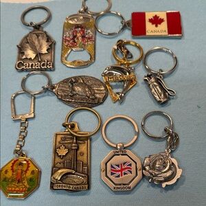 Canada, UK, Hawaii, Golf Themed Keychain Bundle